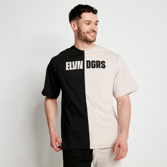 11 Degrees DUO Cut & Sew T-shirt - Stone/Black