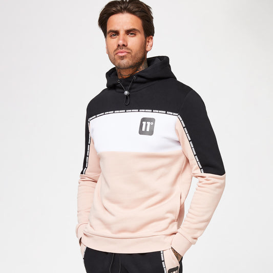 11 Degrees Taped Pullover Hoodie - black/ putty pink/ white