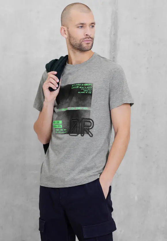 Street One T-Shirt with print in grey