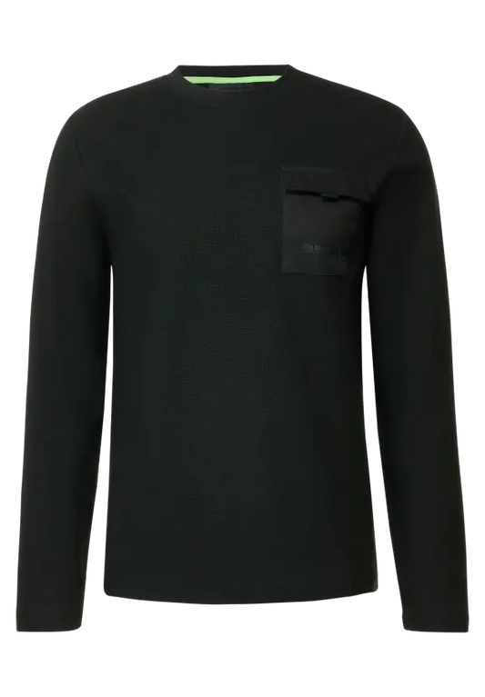 Street One Dark Green jumper with a waffle structure
