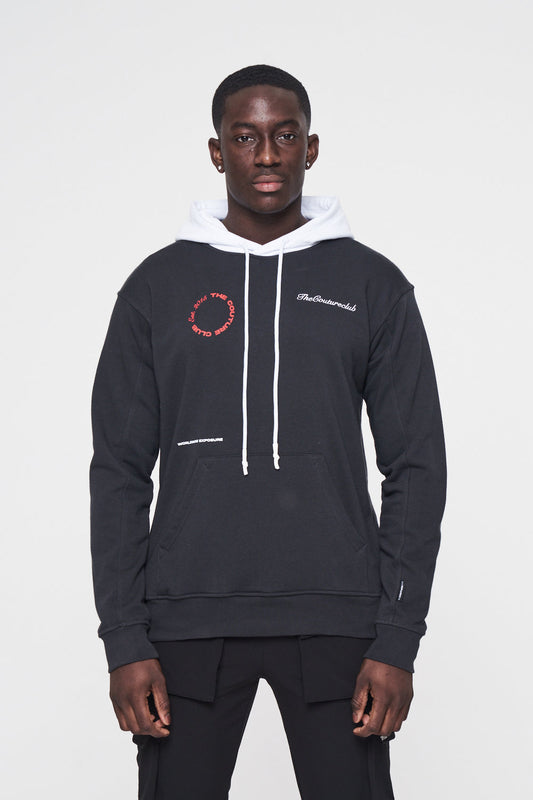 The Couture Club contrast hood tour hoodie - black